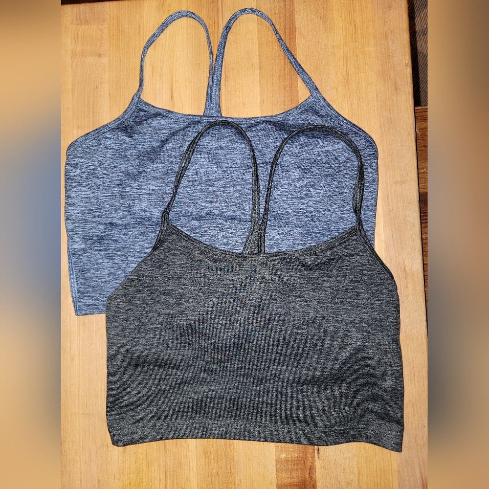 OFFLINE By Aerie Recharge Racerback Sports Bra, Small, Set of 2, Black and Navy